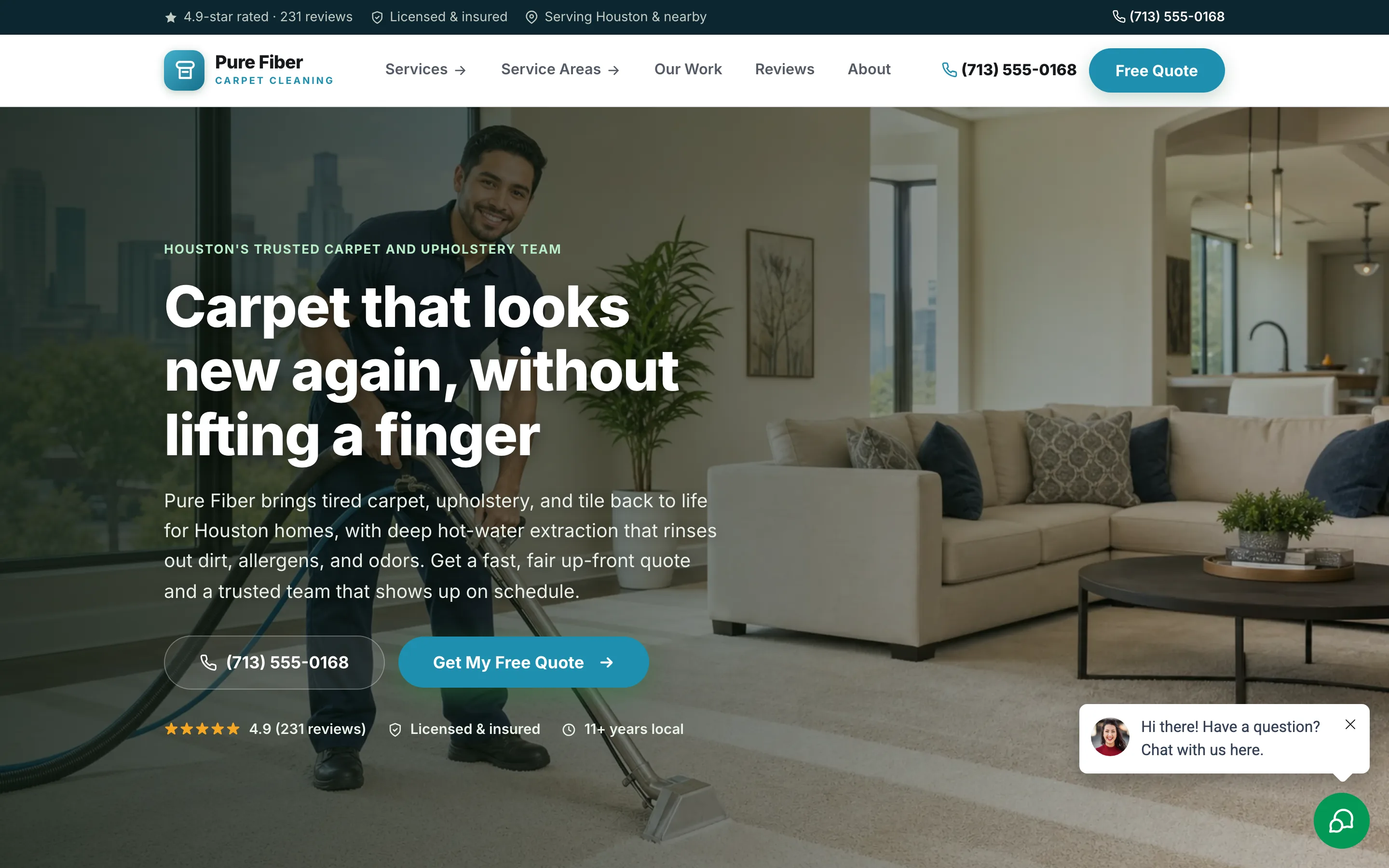 Carpet cleaning demo website build