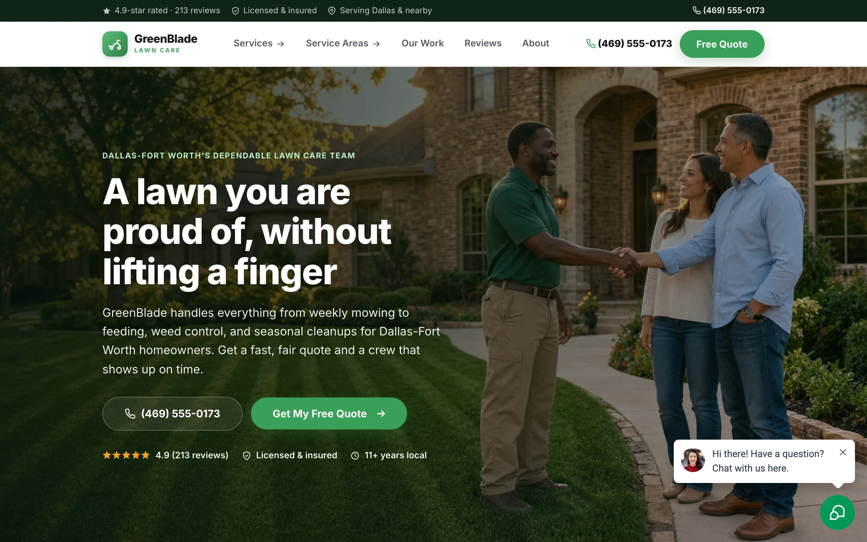 Lawn care demo website build