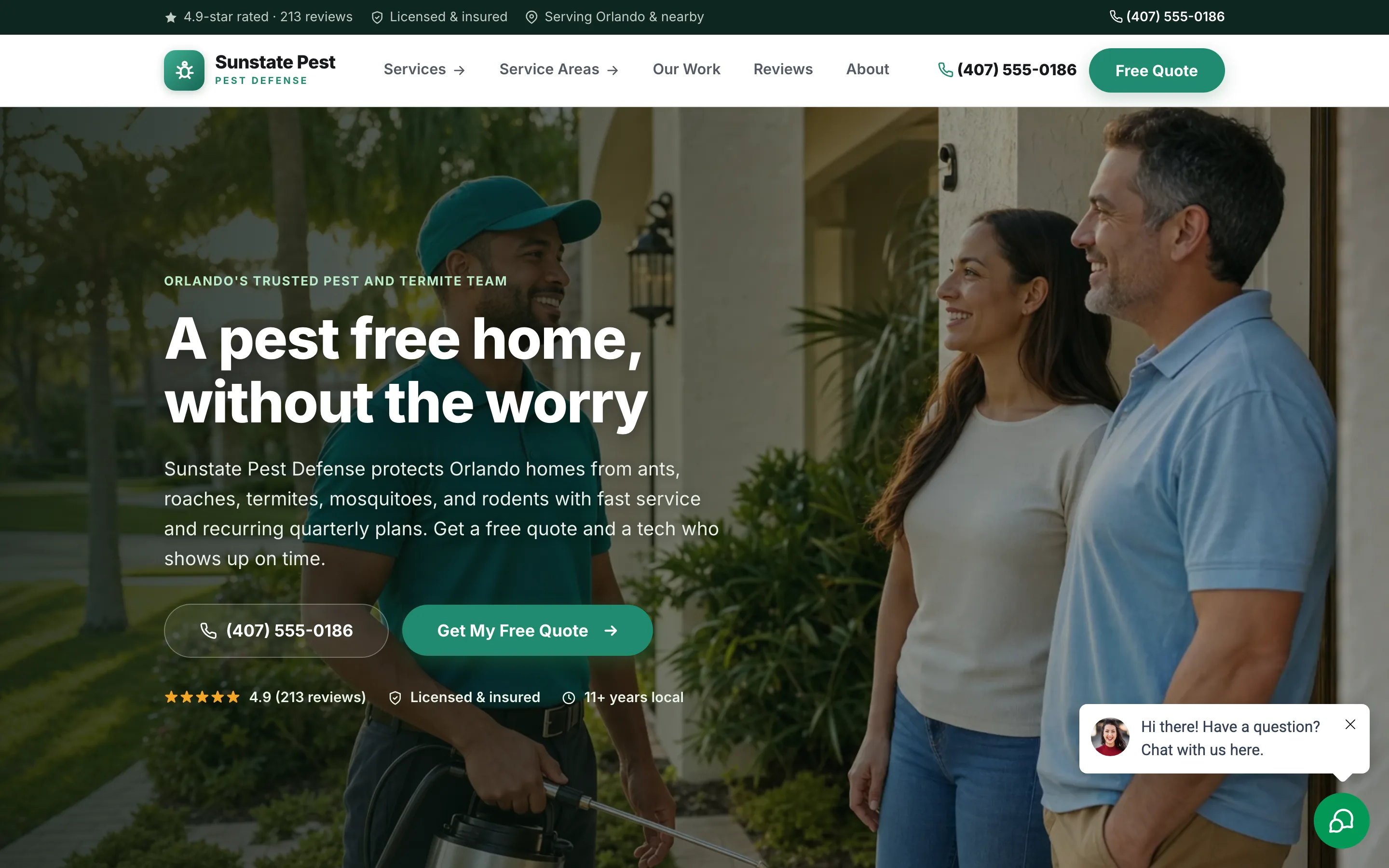 Pest control demo website build