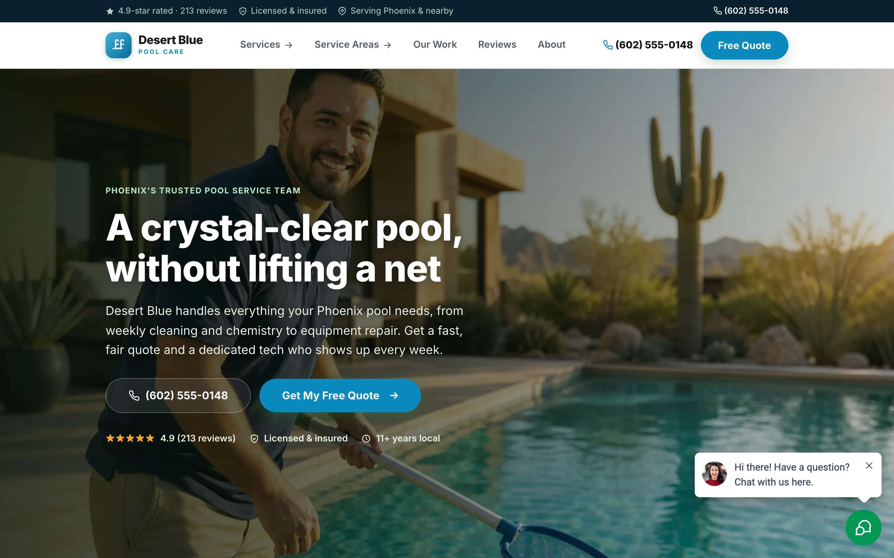 Pool maintenance demo website build