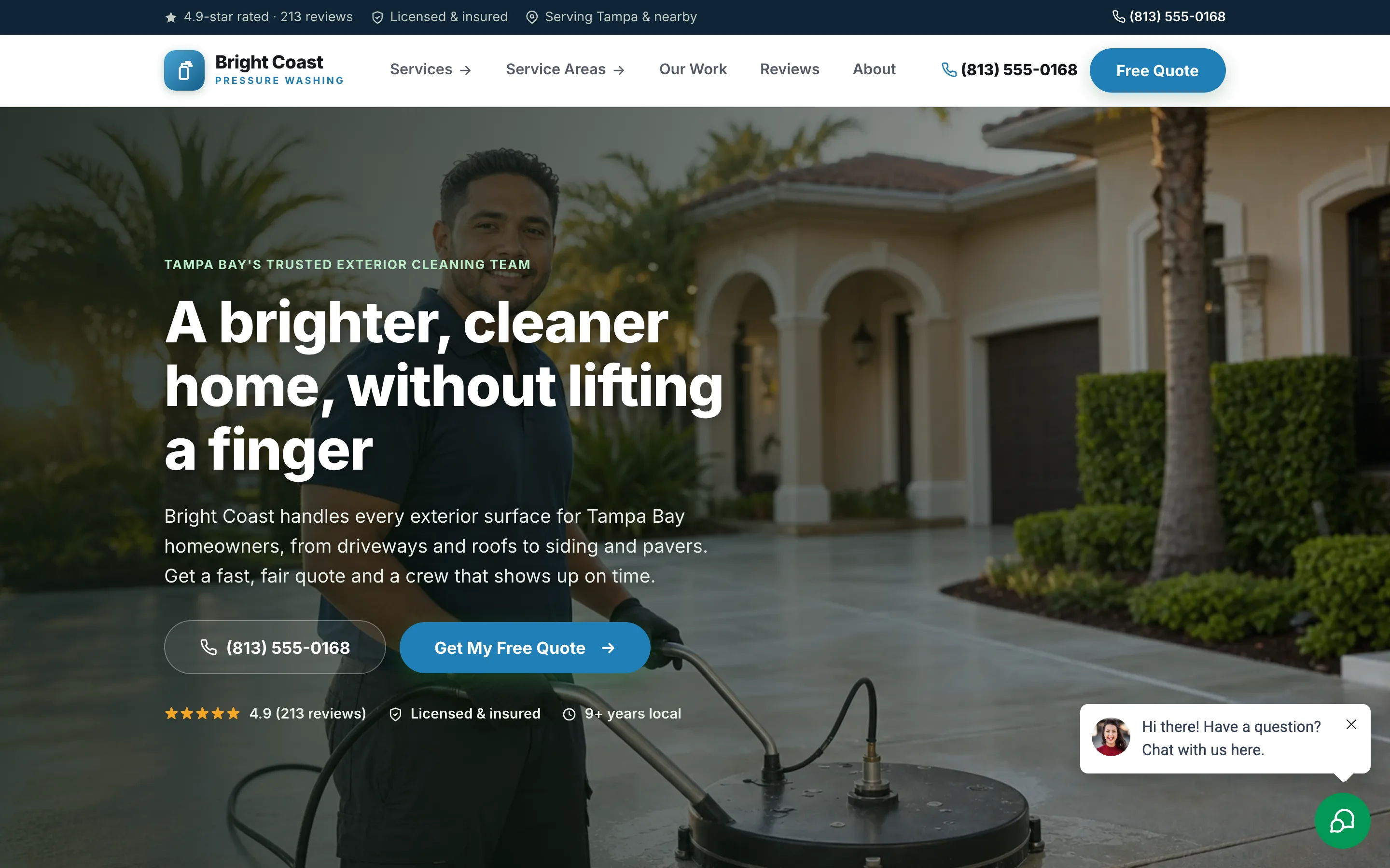 Pressure washing demo website build